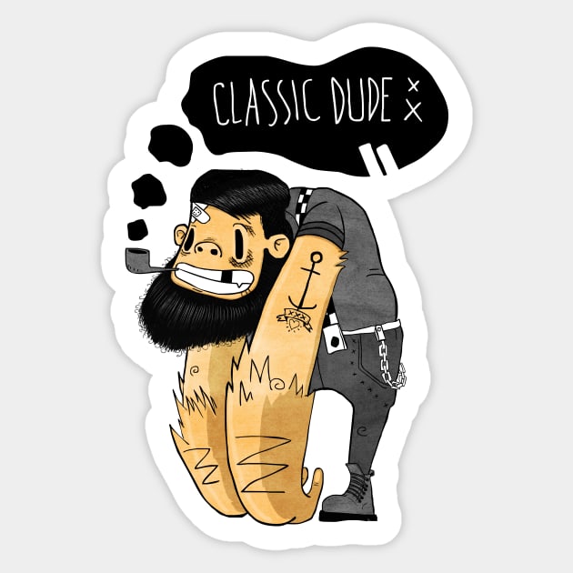 Classic dude Sticker by Bishok